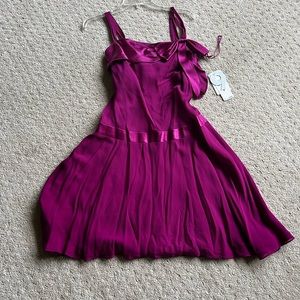 Nine West 100% silk fuschia cocktail dress size 8